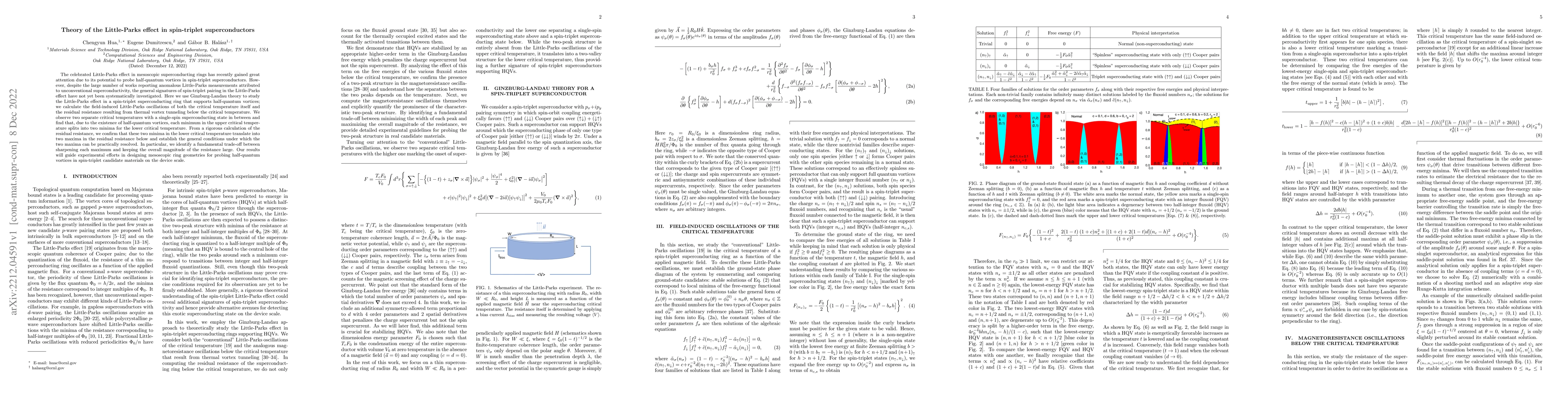 Thumbnail for Theory of the Little-Parks effect in spin-triplet superconductors