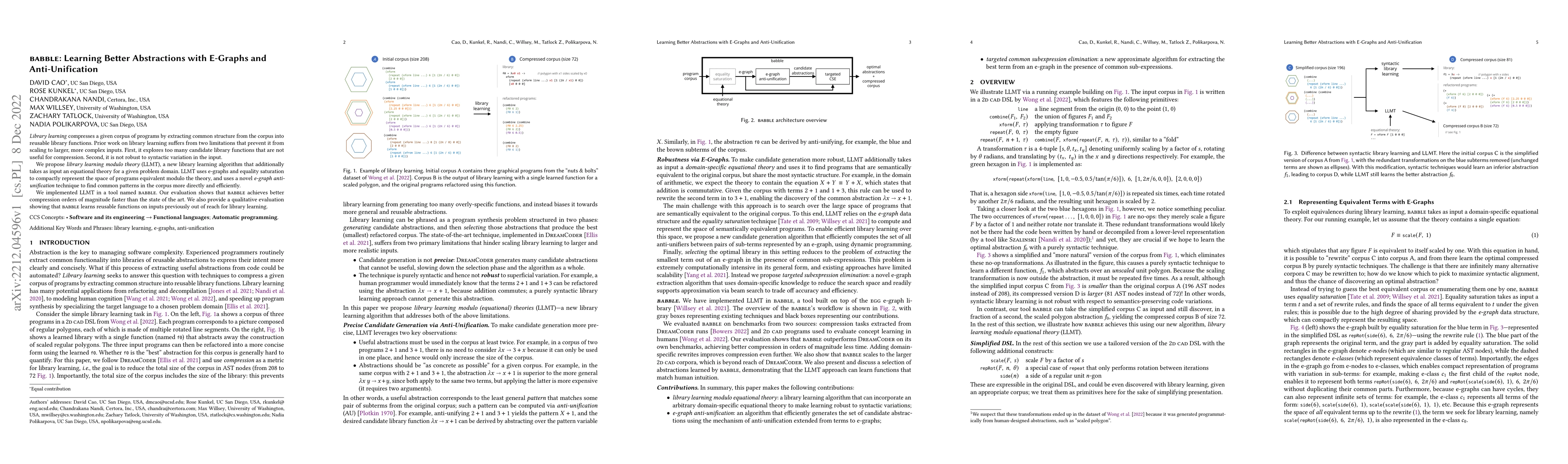 Thumbnail for babble: Learning Better Abstractions with E-Graphs and Anti-Unification