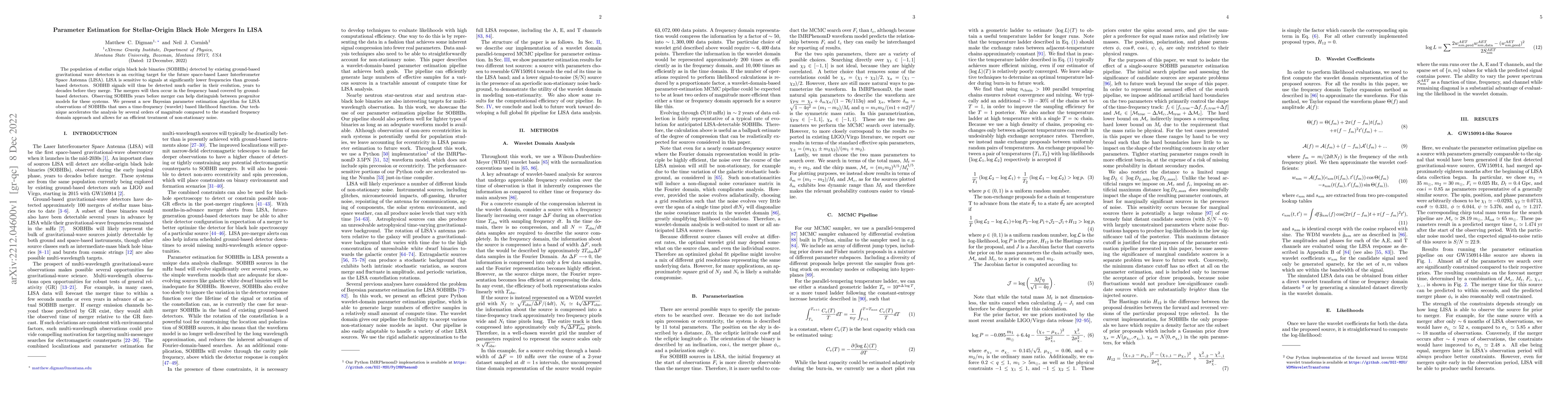 Thumbnail for Parameter Estimation for Stellar-Origin Black Hole Mergers In LISA