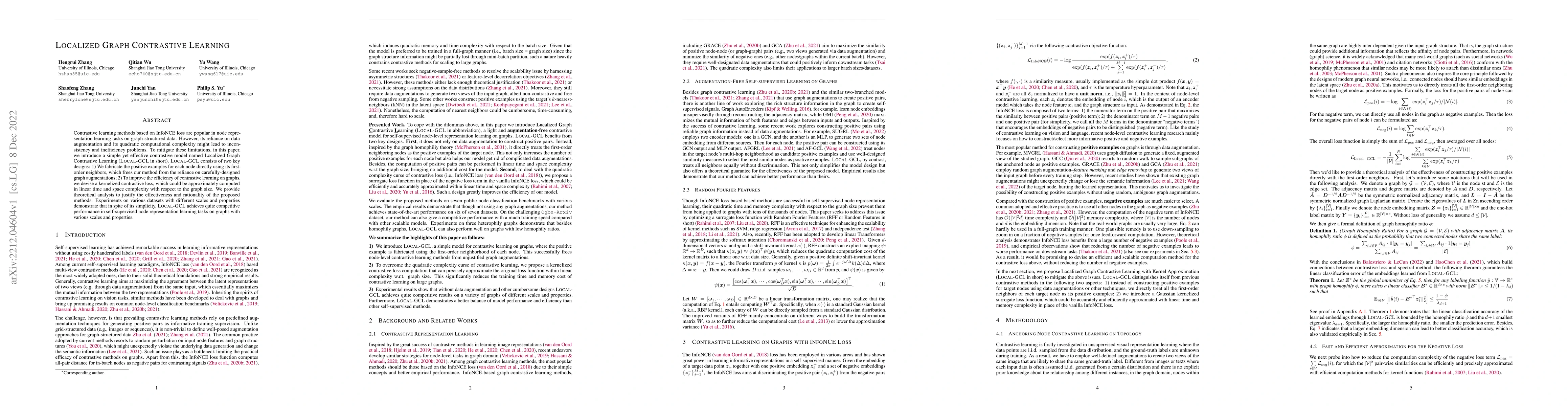 Thumbnail for Localized Contrastive Learning on Graphs