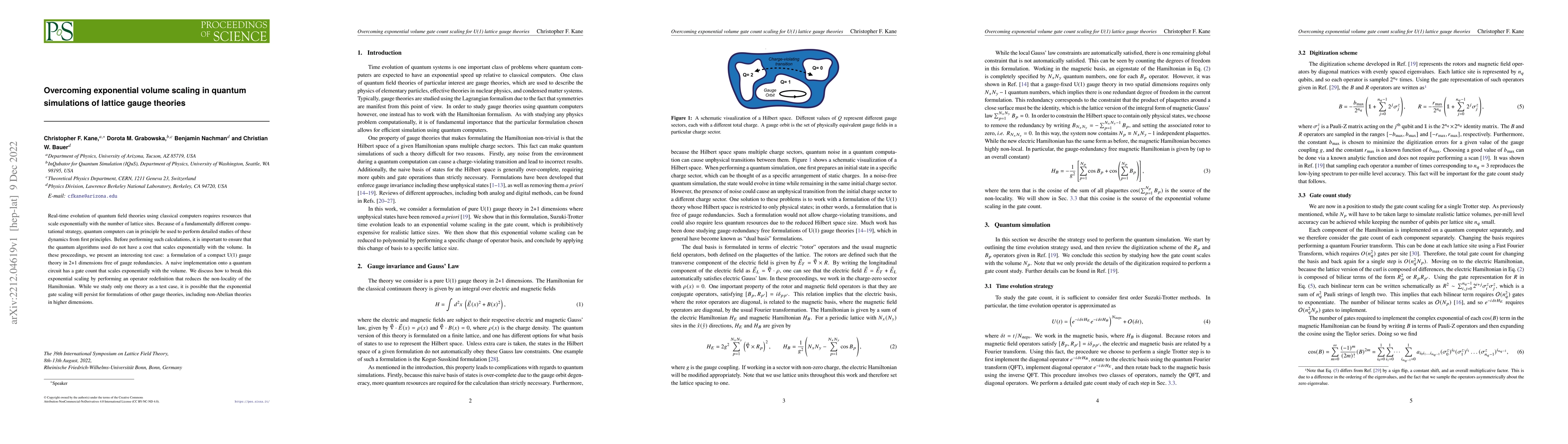 Thumbnail for Overcoming exponential volume scaling in quantum simulations of lattice
  gauge theories