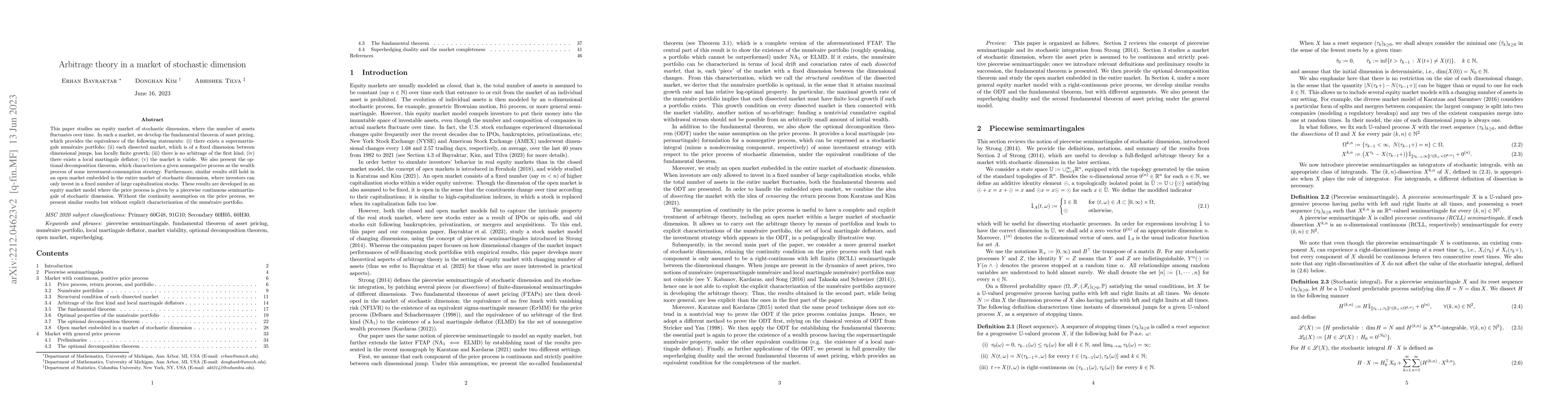 Thumbnail for Arbitrage theory in a market of stochastic dimension