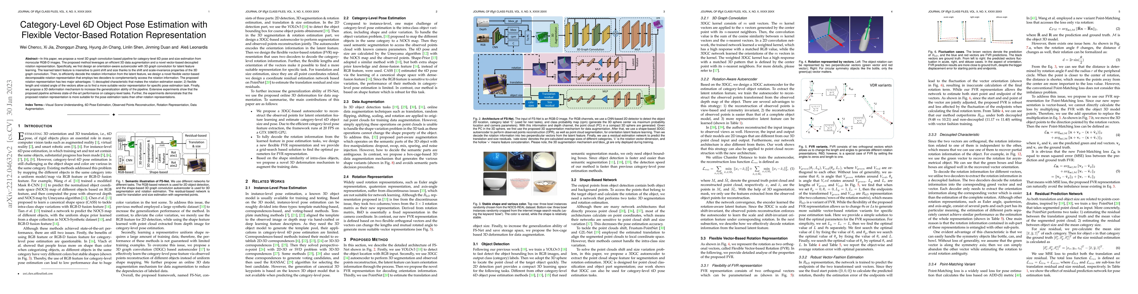 Thumbnail for Category-Level 6D Object Pose Estimation with Flexible Vector-Based
  Rotation Representation