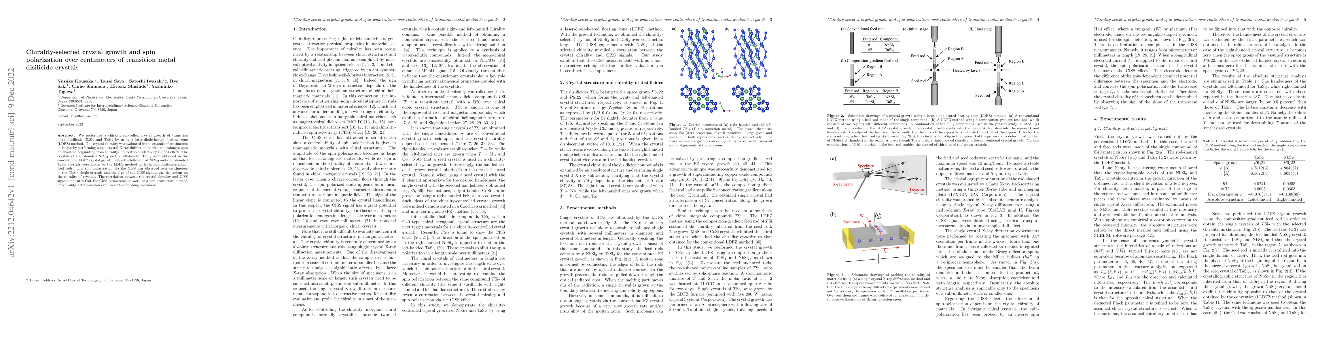 Thumbnail for Chirality-selected crystal growth and spin polarization over centimeters
  of transition metal disilicide crystals