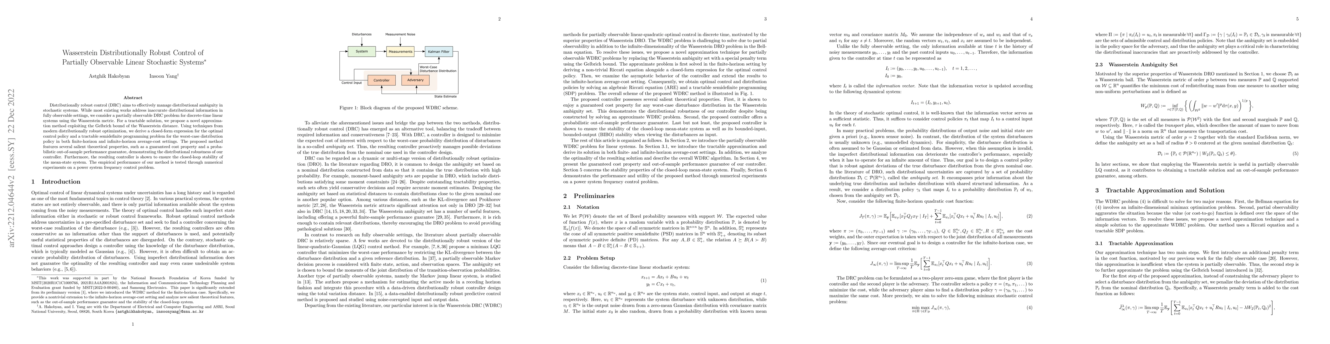 Thumbnail for Wasserstein Distributionally Robust Control of Partially Observable
  Linear Stochastic Systems
