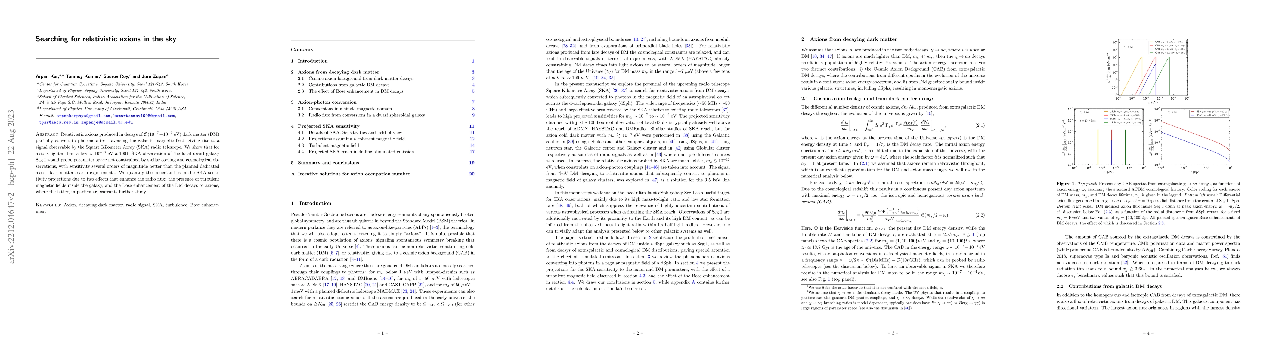 Thumbnail for Searching for relativistic axions in the sky