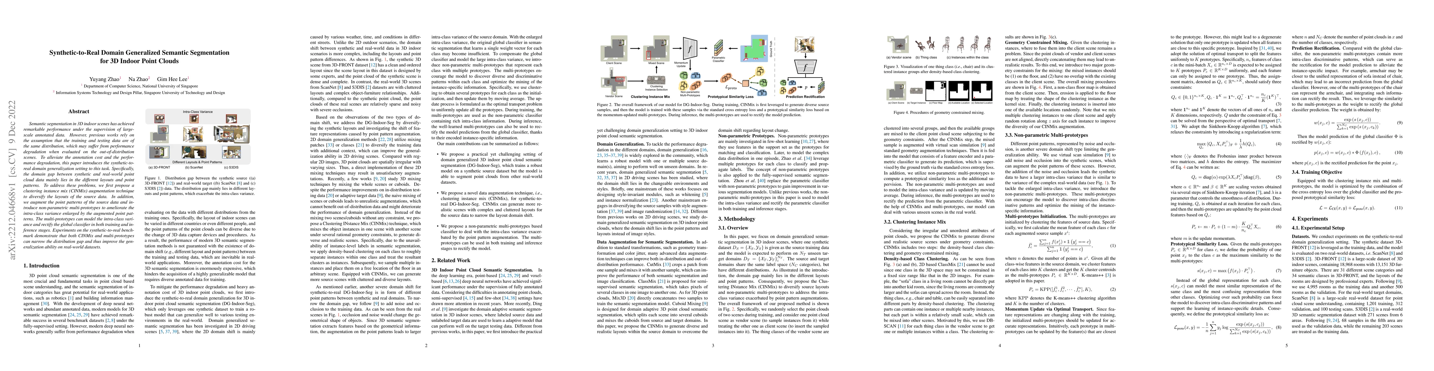 Thumbnail for Synthetic-to-Real Domain Generalized Semantic Segmentation for 3D Indoor
  Point Clouds