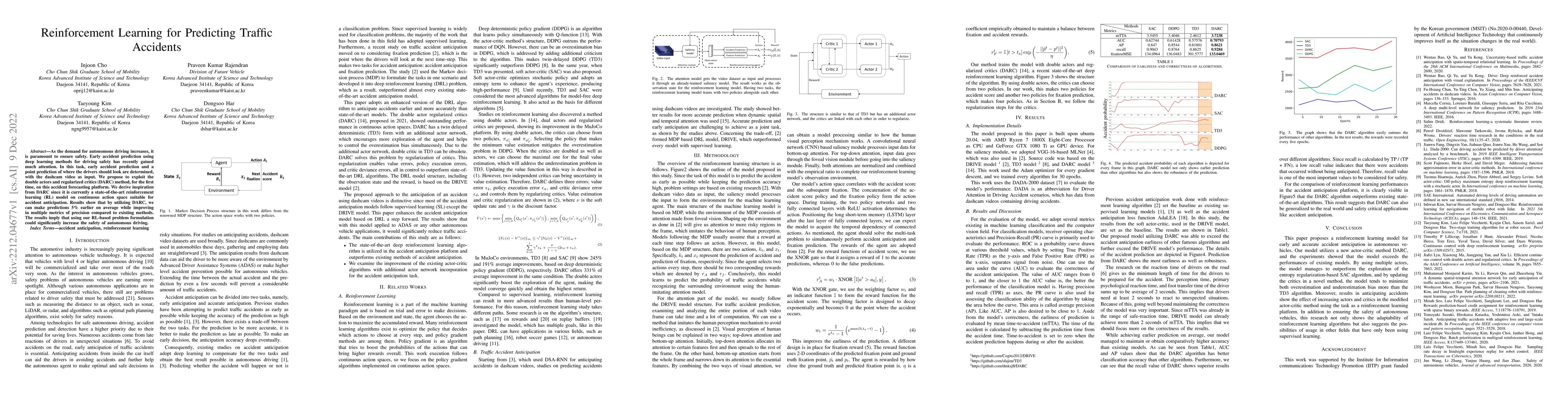 Thumbnail for Reinforcement Learning for Predicting Traffic Accidents