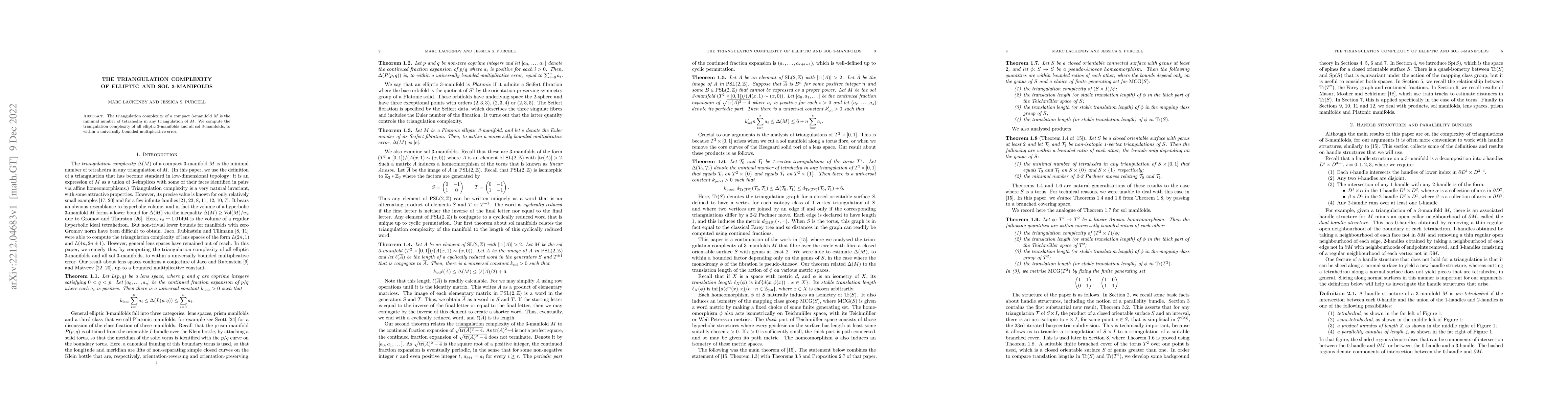 Thumbnail for The triangulation complexity of elliptic and sol 3-manifolds