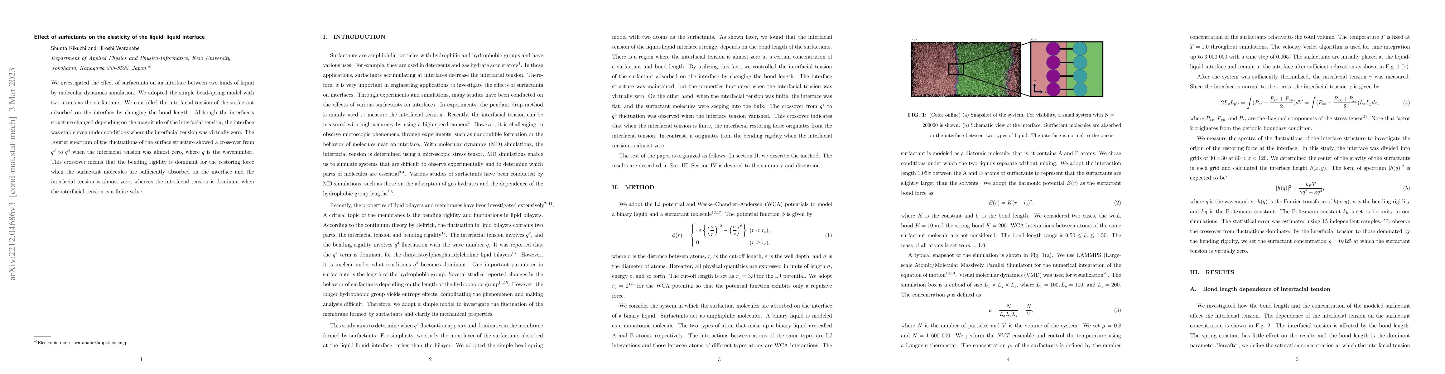 Thumbnail for Effect of surfactants on the elasticity of the liquid--liquid interface