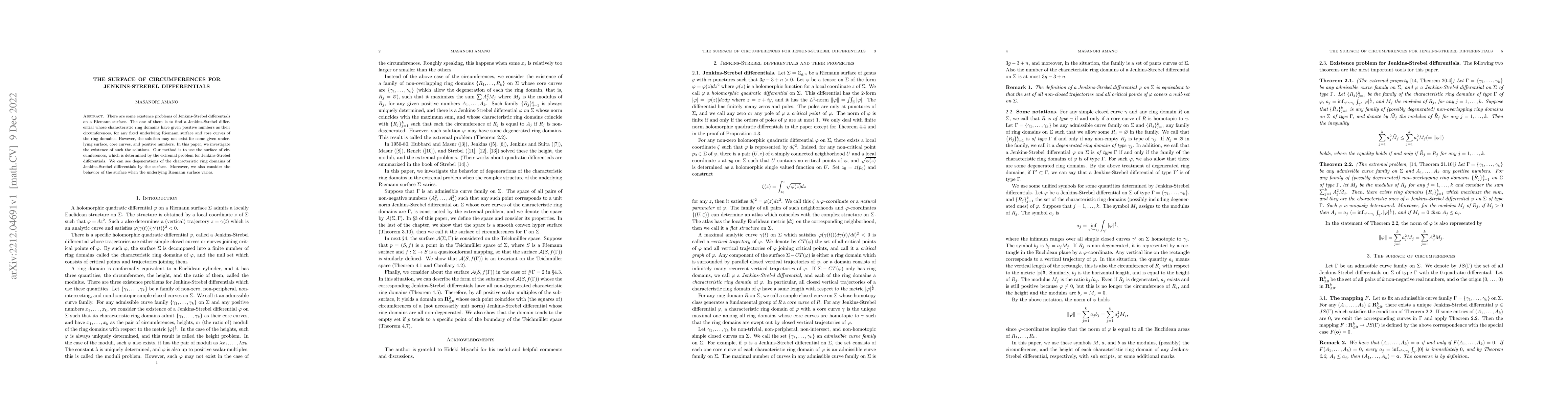 Thumbnail for The surface of circumferences for Jenkins-Strebel differentials