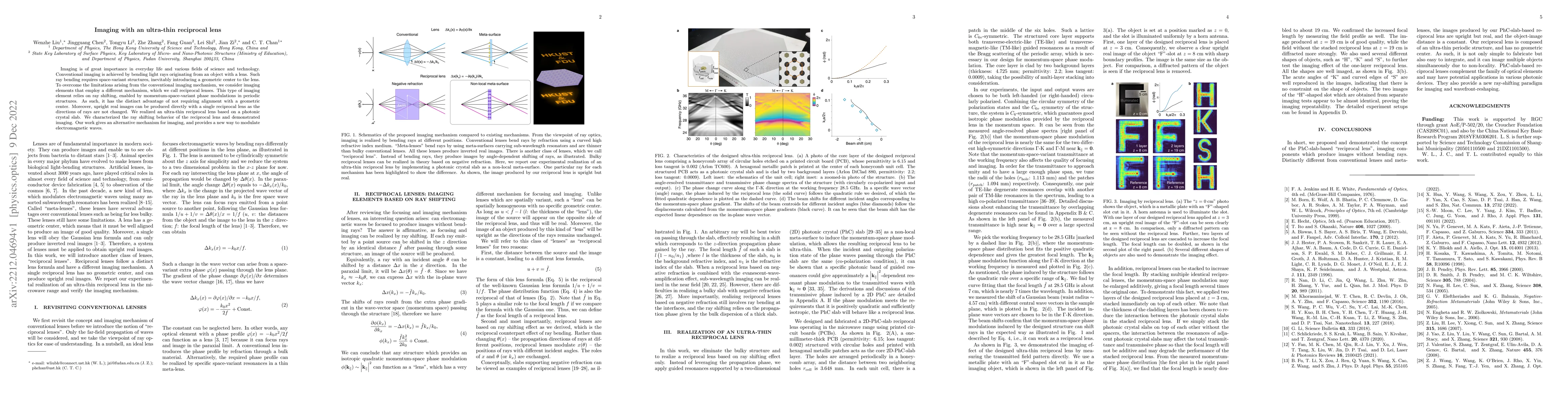 Thumbnail for Imaging with an ultra-thin reciprocal lens