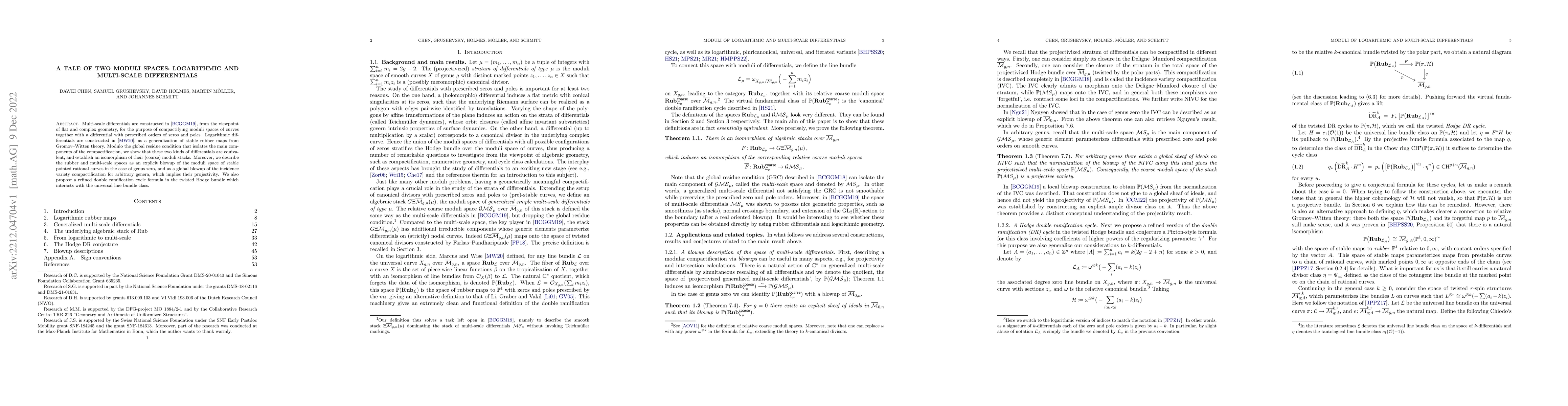 Thumbnail for A tale of two moduli spaces: logarithmic and multi-scale differentials