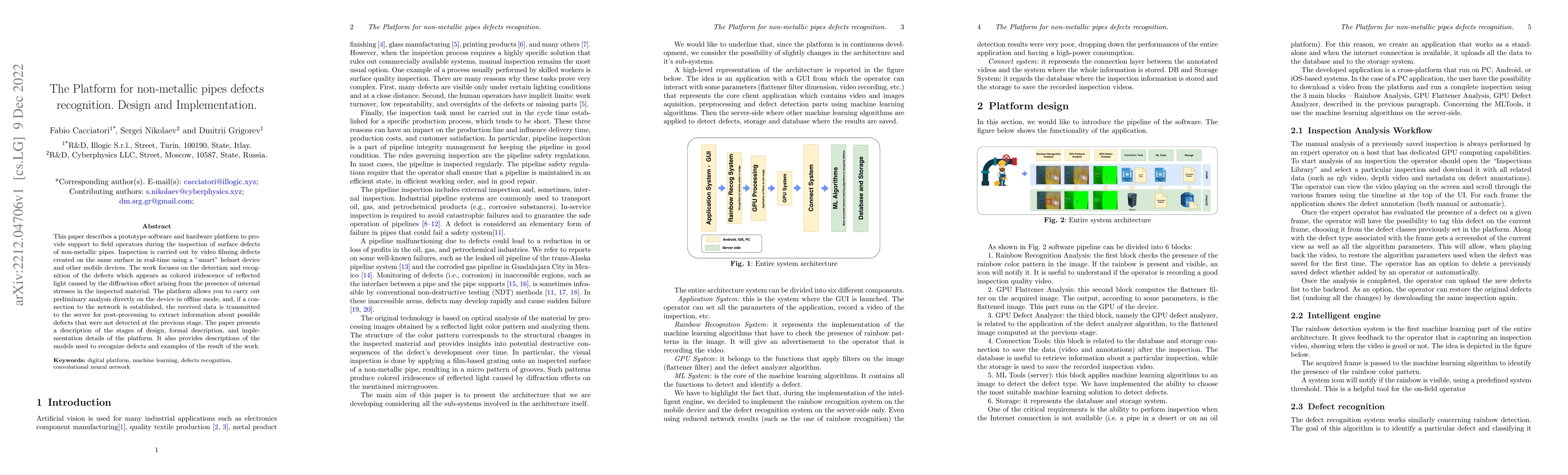 Thumbnail for The Platform for non-metallic pipes defects recognition. Design and
  Implementation