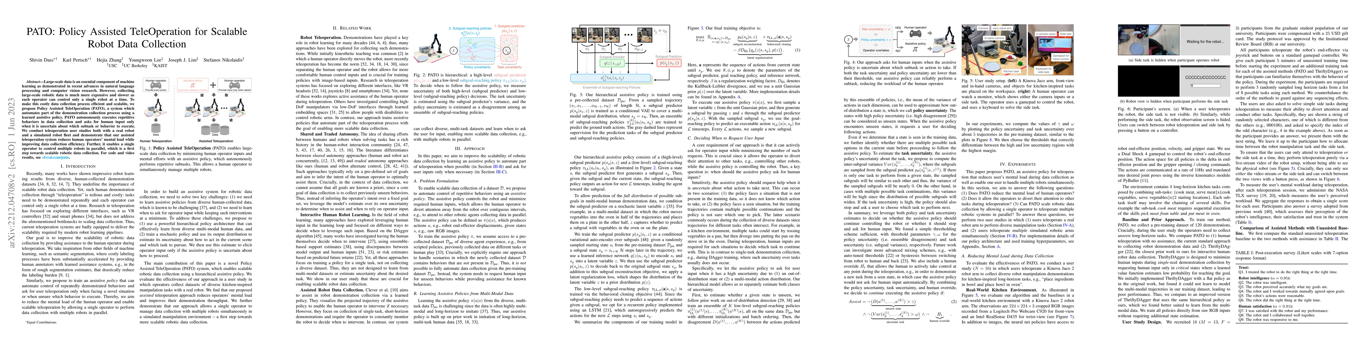 Thumbnail for PATO: Policy Assisted TeleOperation for Scalable Robot Data Collection
