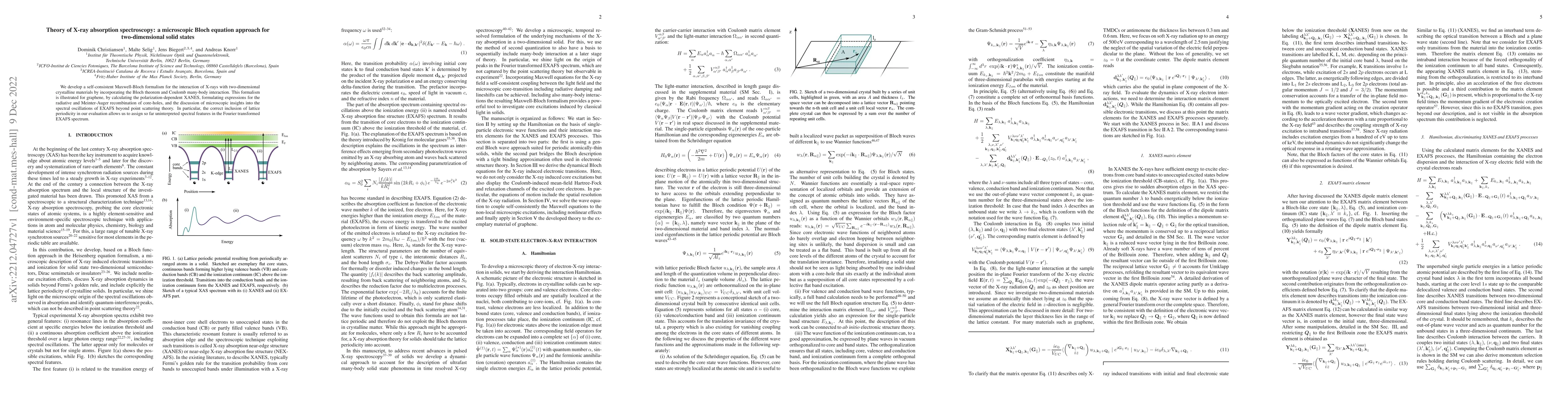 Thumbnail for Theory of X-ray absorption spectroscopy: a microscopic Bloch equation
  approach for two-dimensional solid states