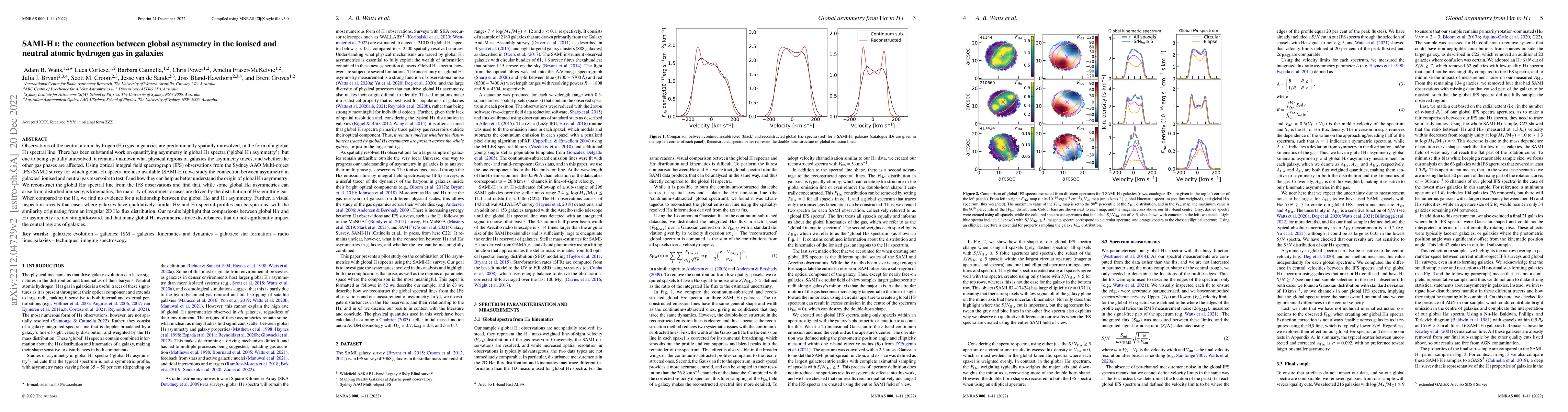 Thumbnail for SAMI-HI: the connection between global asymmetry in the ionised and
  neutral atomic hydrogen gas in galaxies