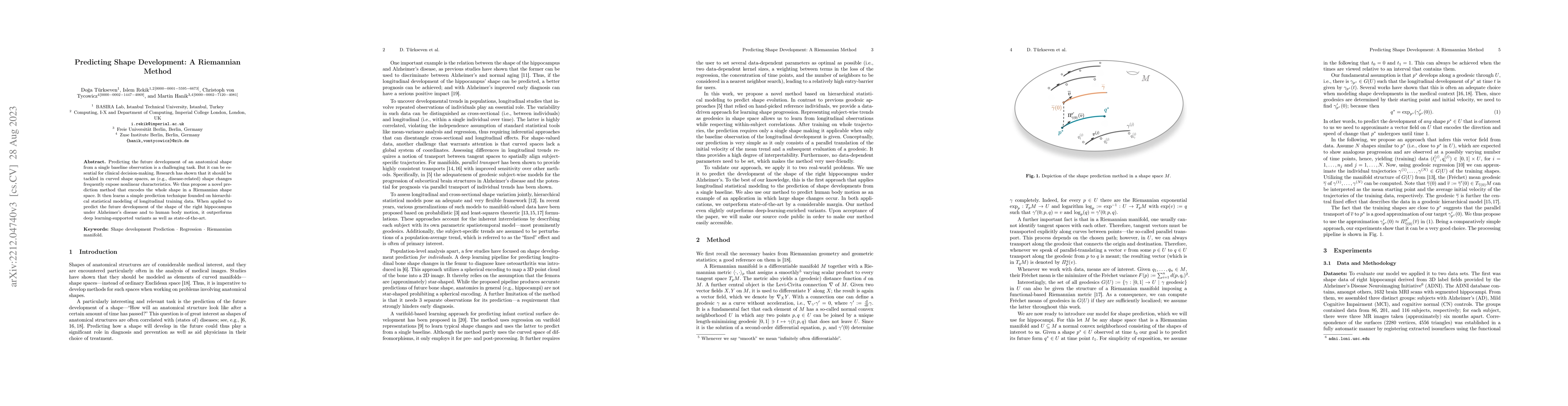Thumbnail for Predicting Shape Development: a Riemannian Method