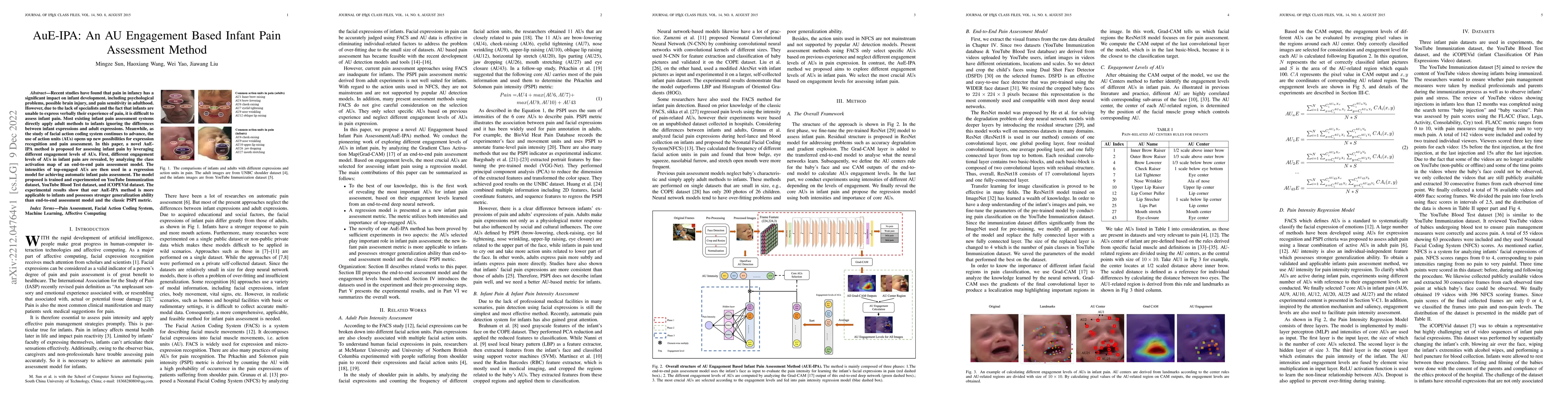 Thumbnail for AuE-IPA: An AU Engagement Based Infant Pain Assessment Method