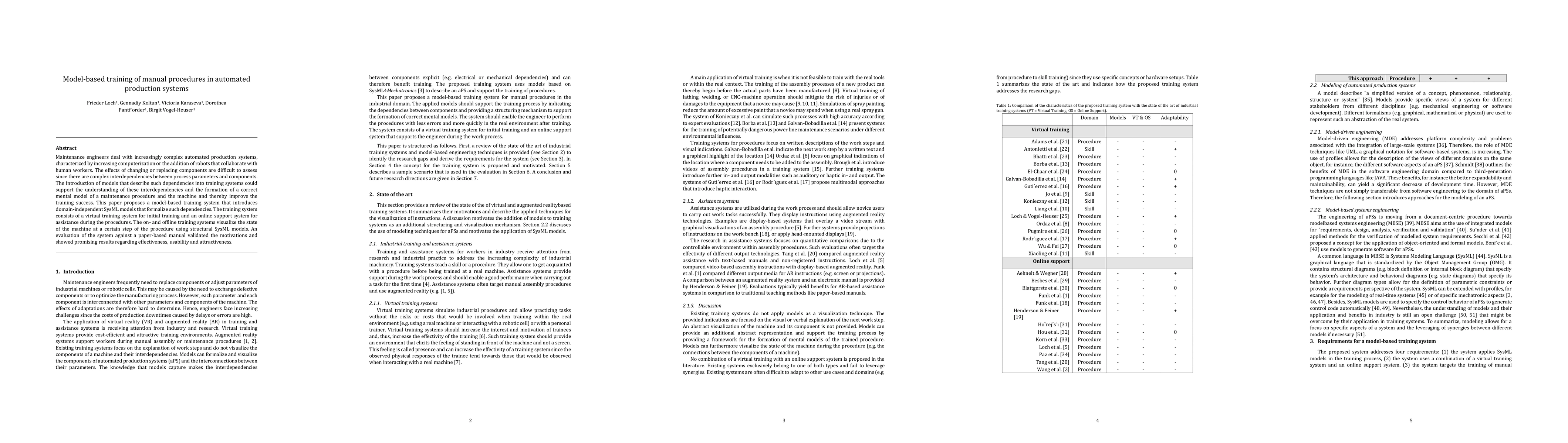 Thumbnail for Model-based training of manual procedures in automated production
  systems