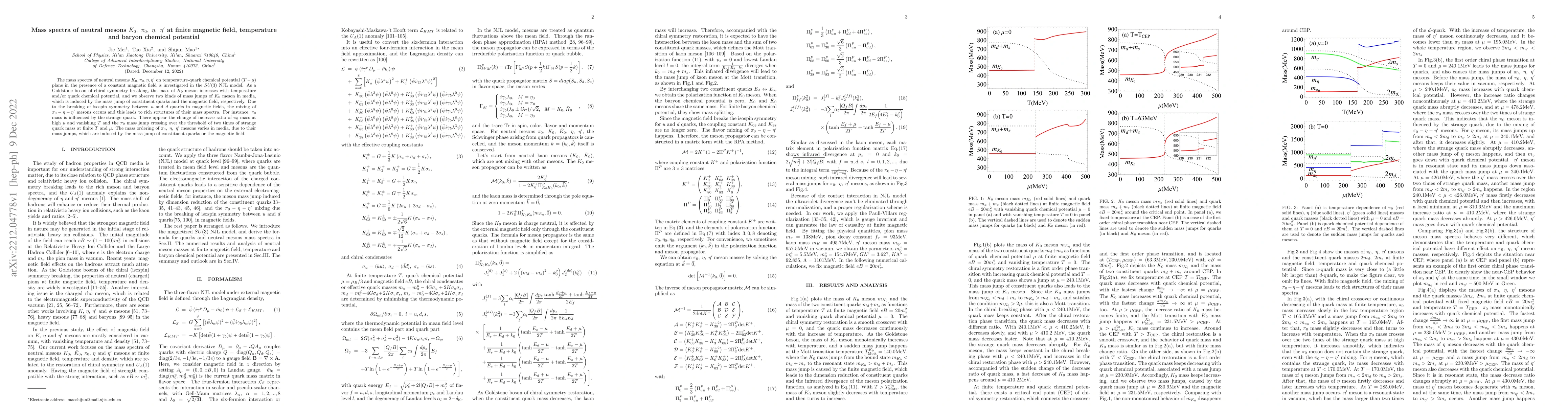 Thumbnail for Mass spectra of neutral mesons $K_0,\ \pi_0,\ \eta,\ \eta'$ at finite
  magnetic field, temperature and baryon chemical potential