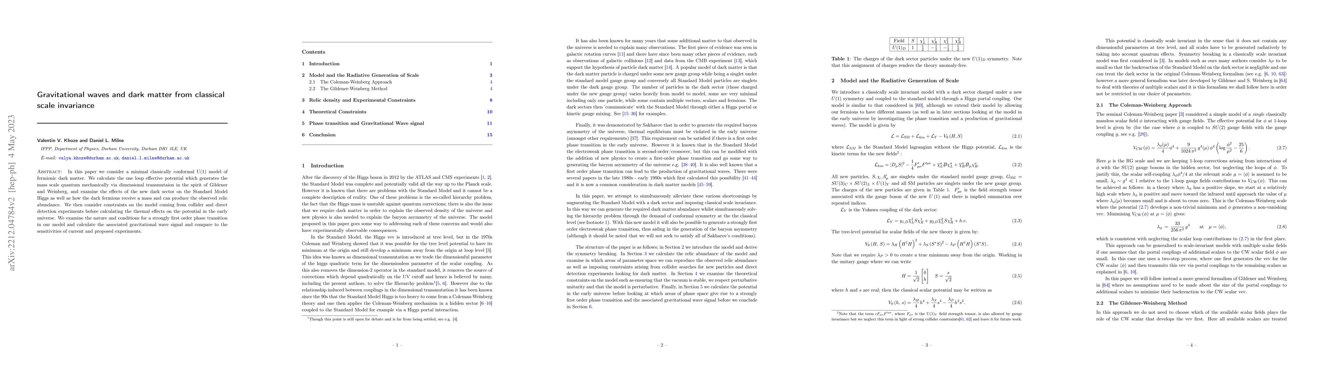 Thumbnail for Gravitational waves and dark matter from classical scale invariance