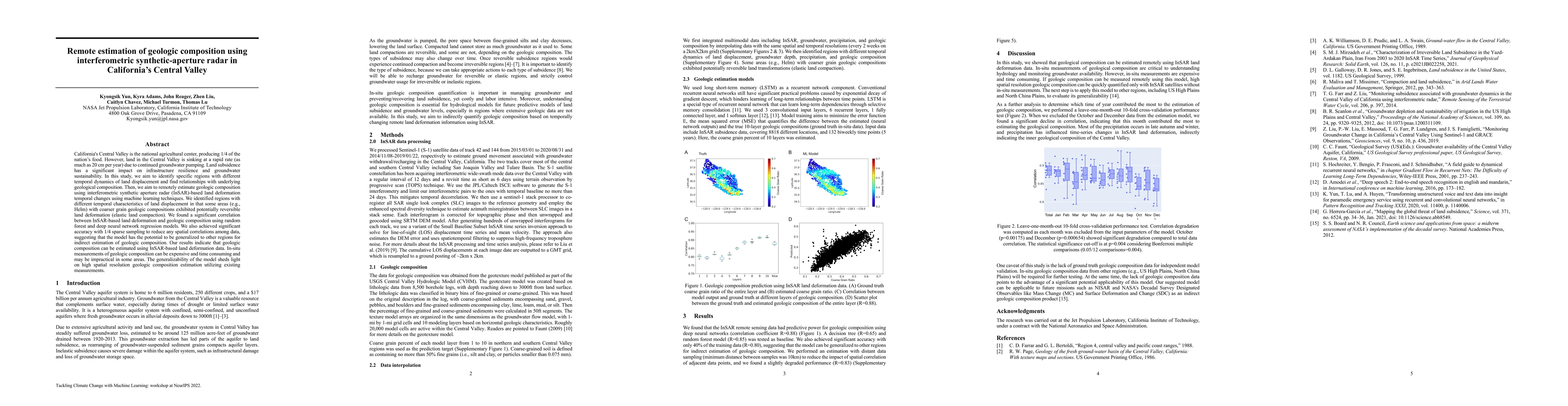 Thumbnail for Remote estimation of geologic composition using interferometric
  synthetic-aperture radar in California's Central Valley