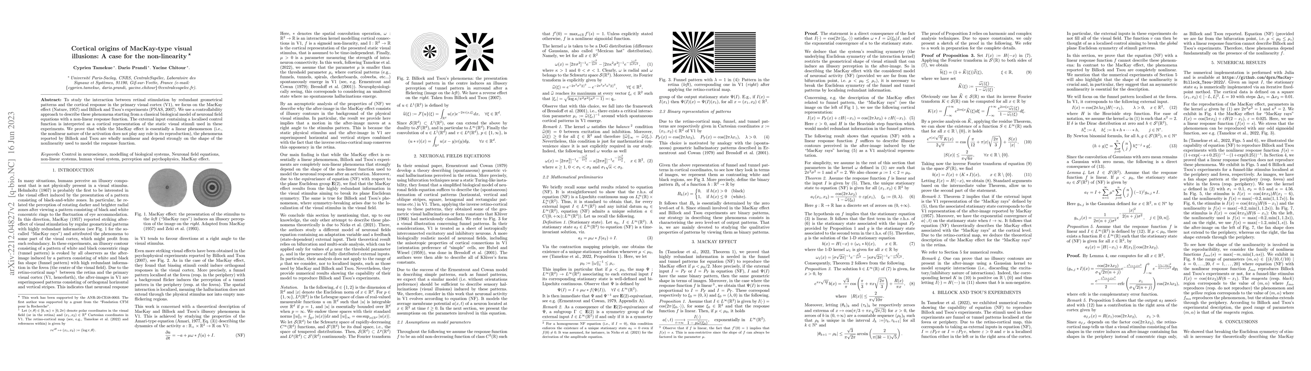Thumbnail for Cortical origins of MacKay-type visual illusions: A case for the
  non-linearity