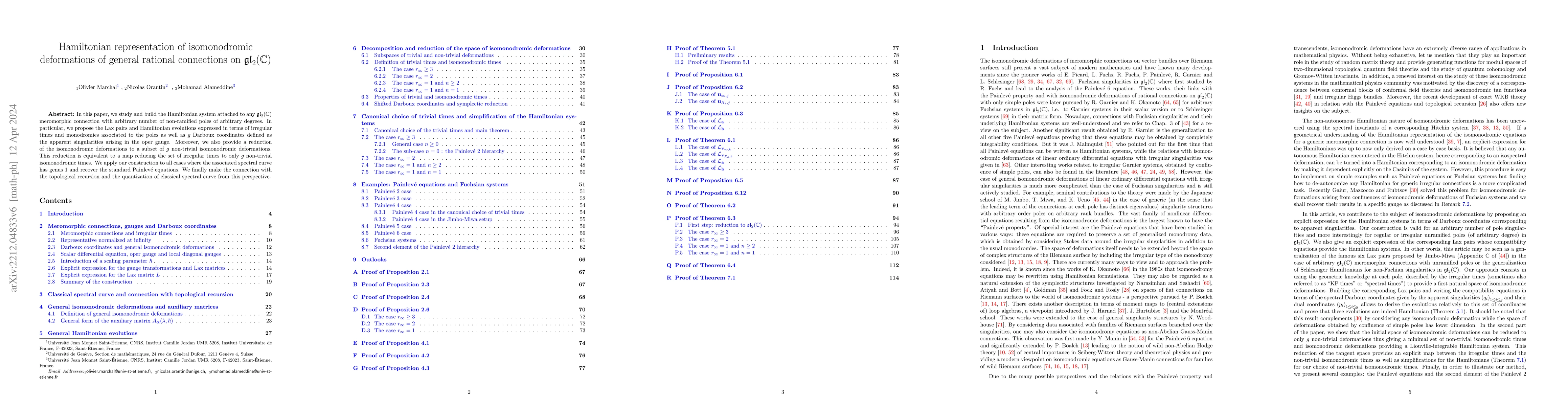 Thumbnail for Hamiltonian representation of isomonodromic deformations of general
  rational connections on $\mathfrak{gl}_2(\mathbb{C})$