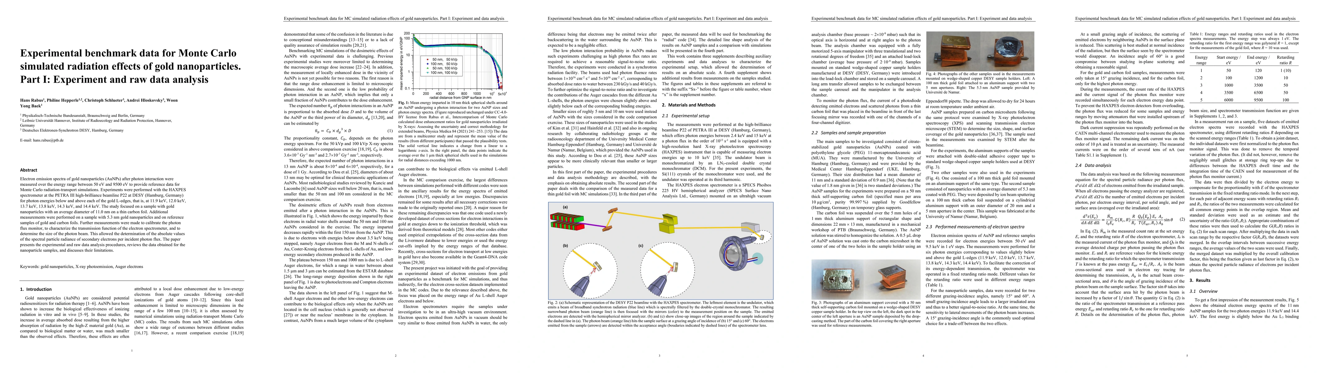 Thumbnail for Experimental benchmark data for Monte Carlo simulated radiation effects
  of gold nanoparticles. Part I: Experiment and raw data analysis