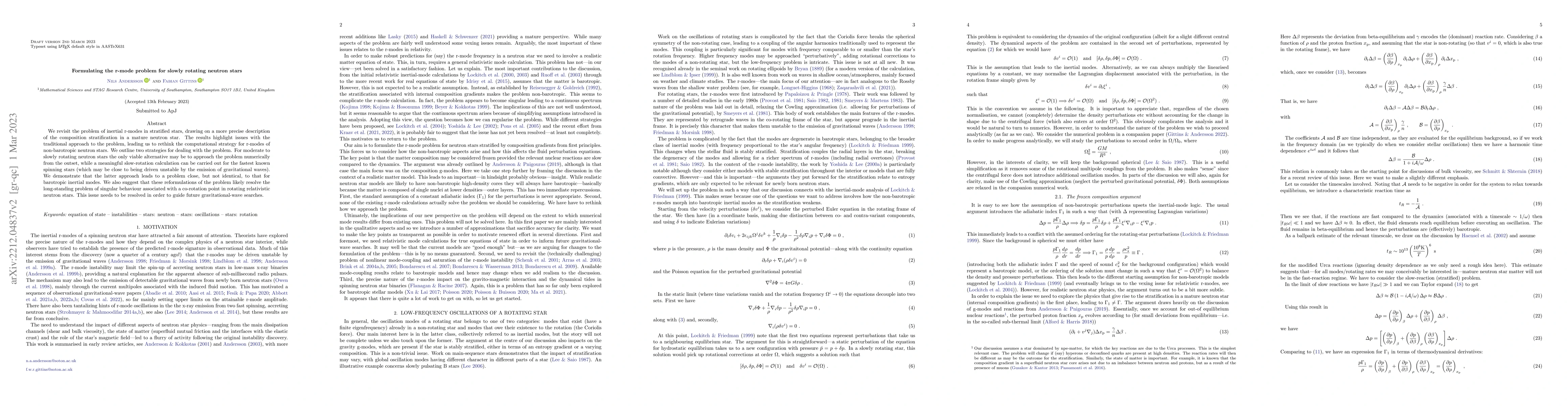 Thumbnail for Formulating the r-mode problem for slowly rotating neutron stars