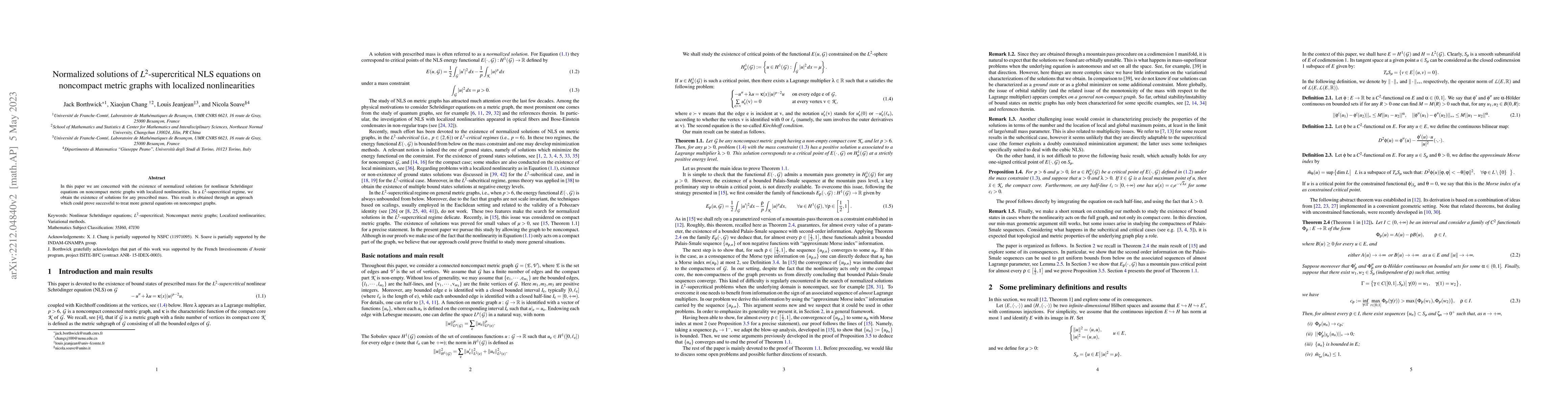 Thumbnail for Normalized solutions of $L^2$-supercritical NLS equations on noncompact
  metric graphs with localized nonlinearities