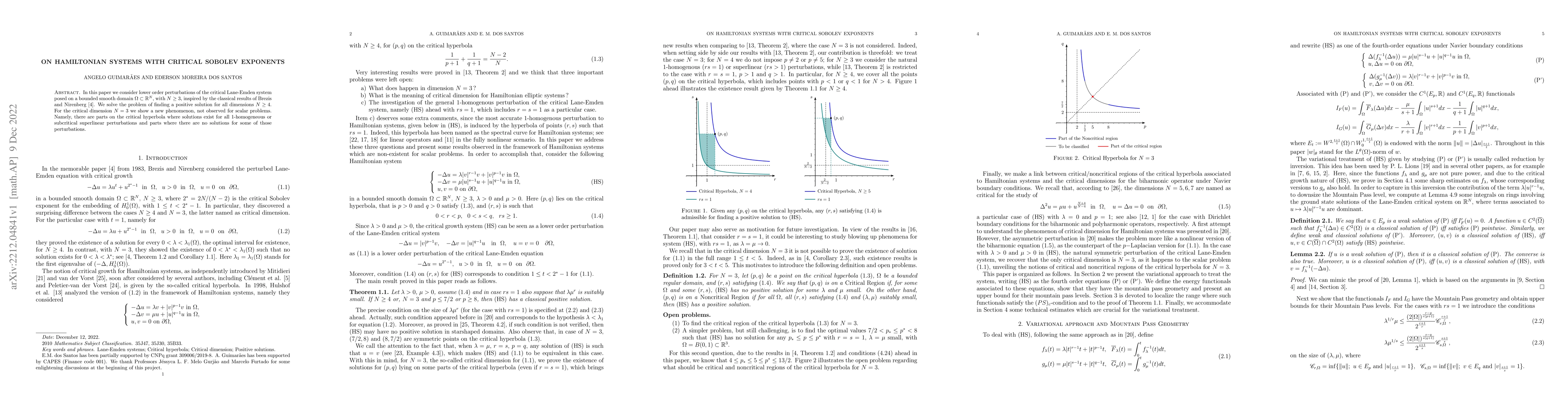 Thumbnail for On Hamiltonian systems with critical Sobolev exponents