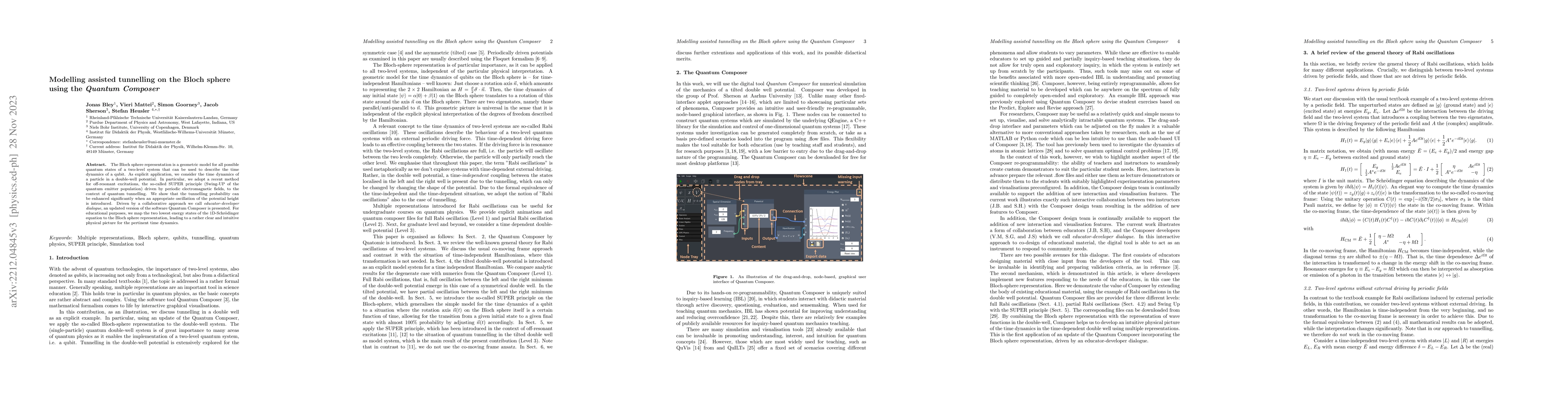 Thumbnail for Modelling assisted tunneling on the Bloch sphere using the Quantum
  Composer