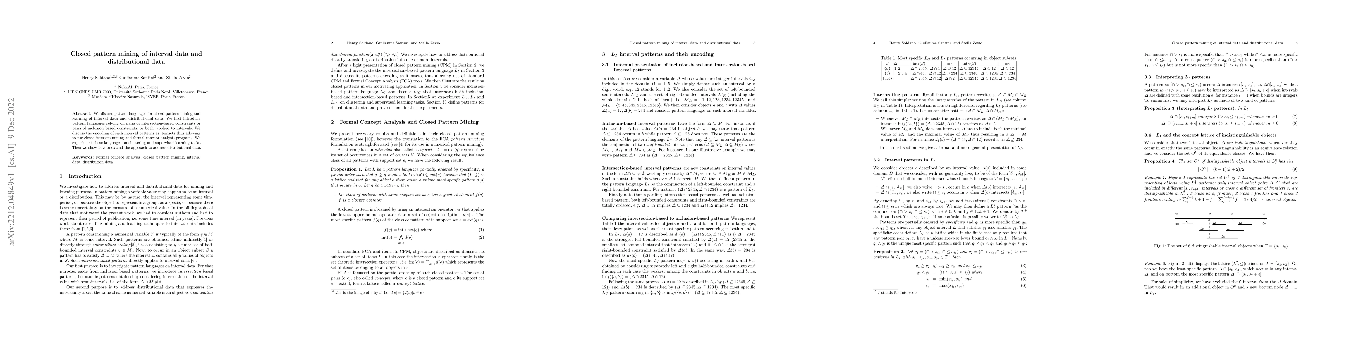 Thumbnail for Closed pattern mining of interval data and distributional data