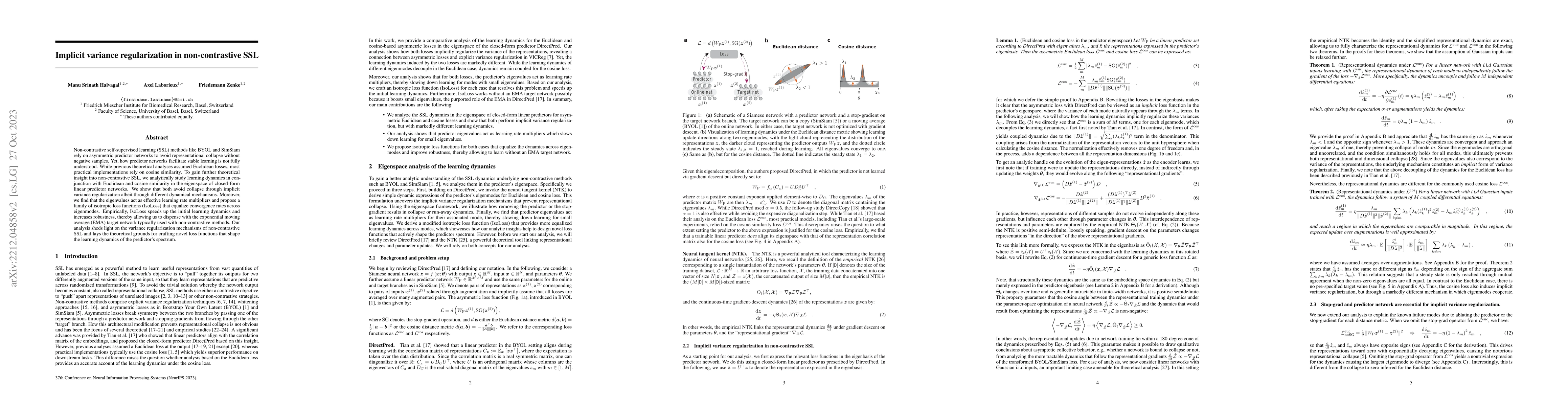Thumbnail for Implicit variance regularization in non-contrastive SSL