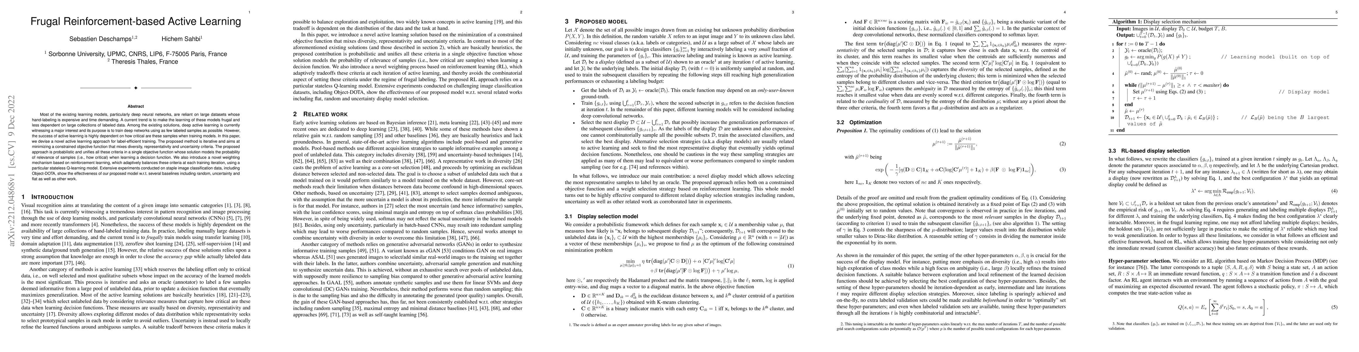 Thumbnail for Frugal Reinforcement-based Active Learning