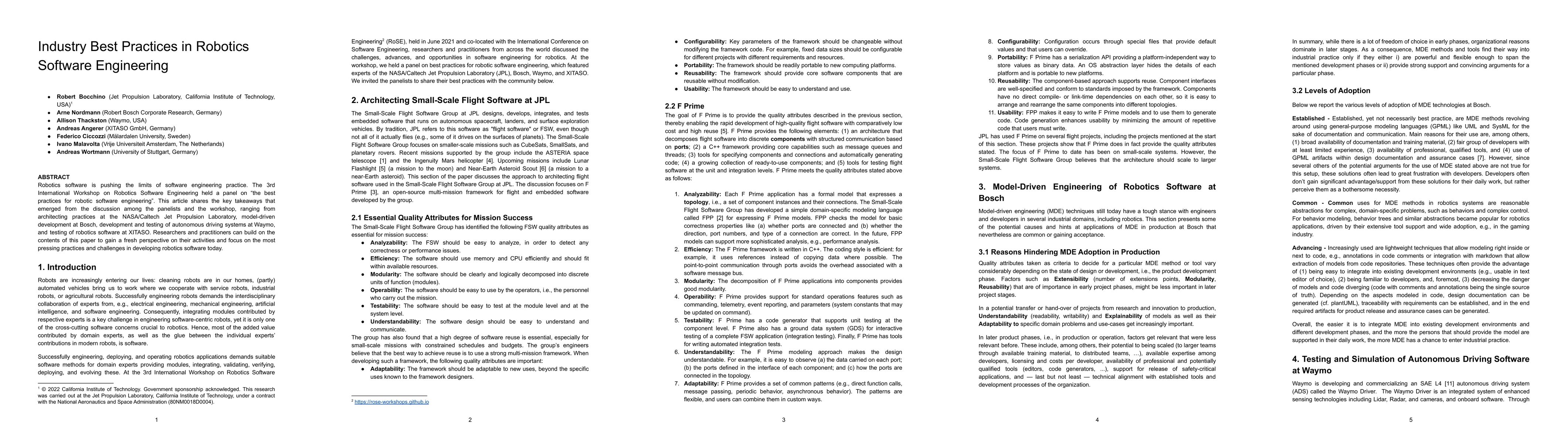 Thumbnail for Industry Best Practices in Robotics Software Engineering