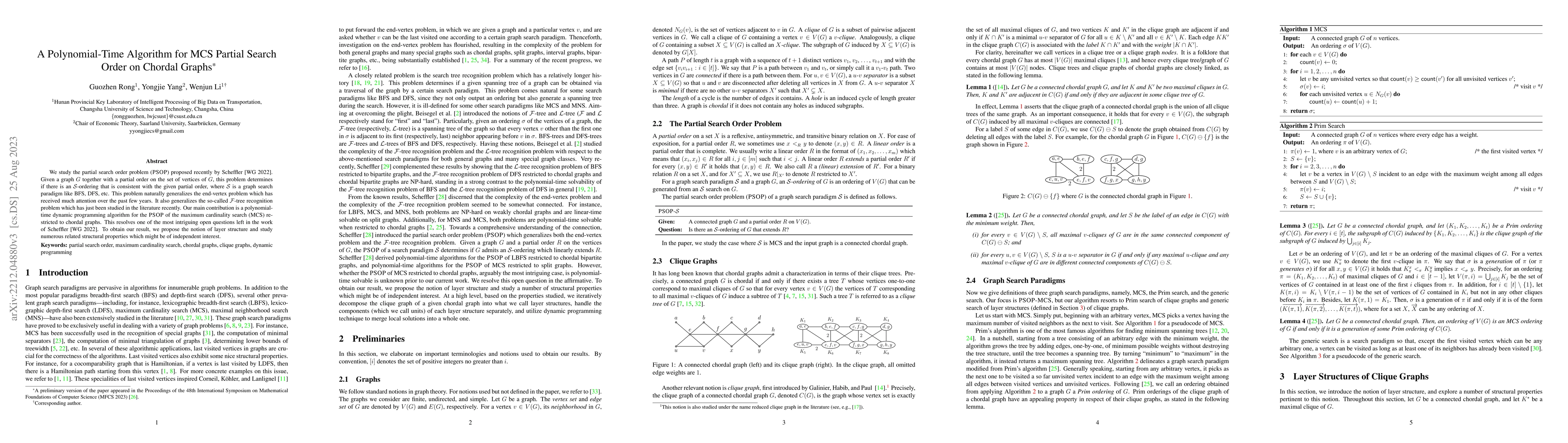 Thumbnail for A Polynomial-Time Algorithm for MCS Partial Search Order on Chordal
  Graphs