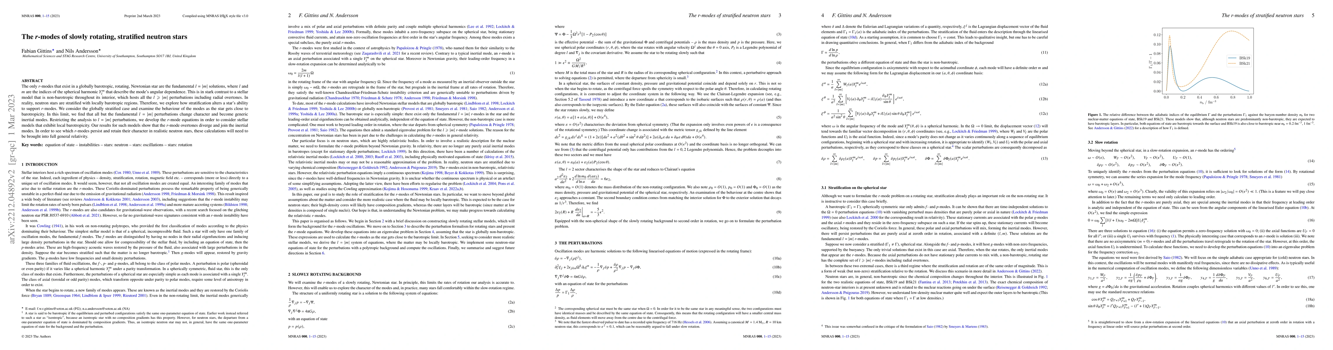 Thumbnail for The r-modes of slowly rotating, stratified neutron stars