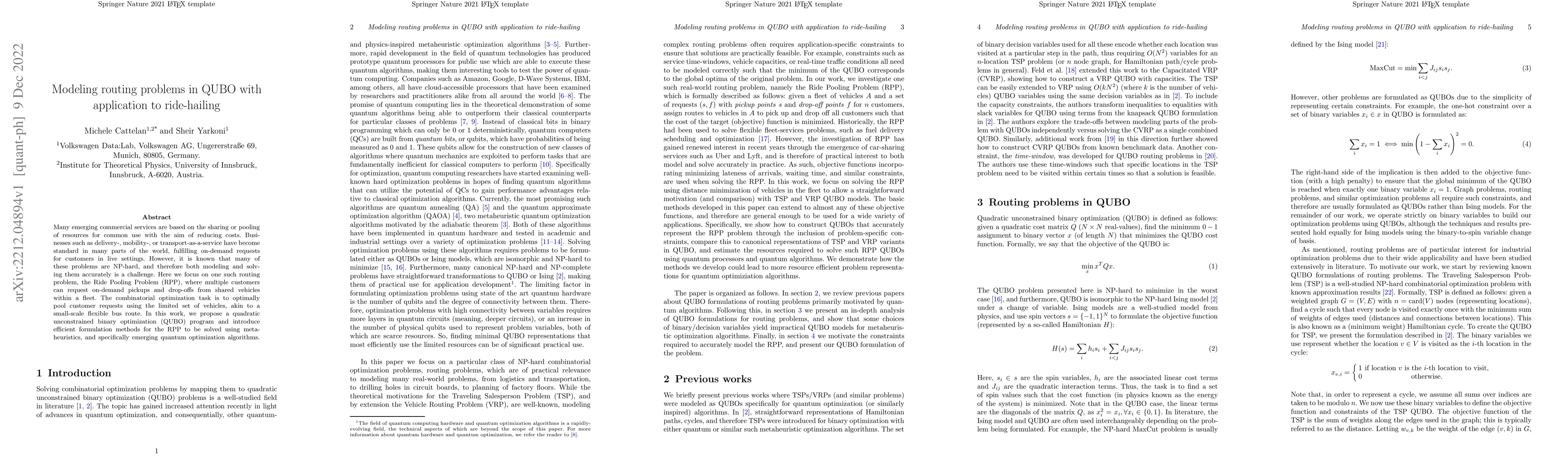 Thumbnail for Modeling routing problems in QUBO with application to ride-hailing
