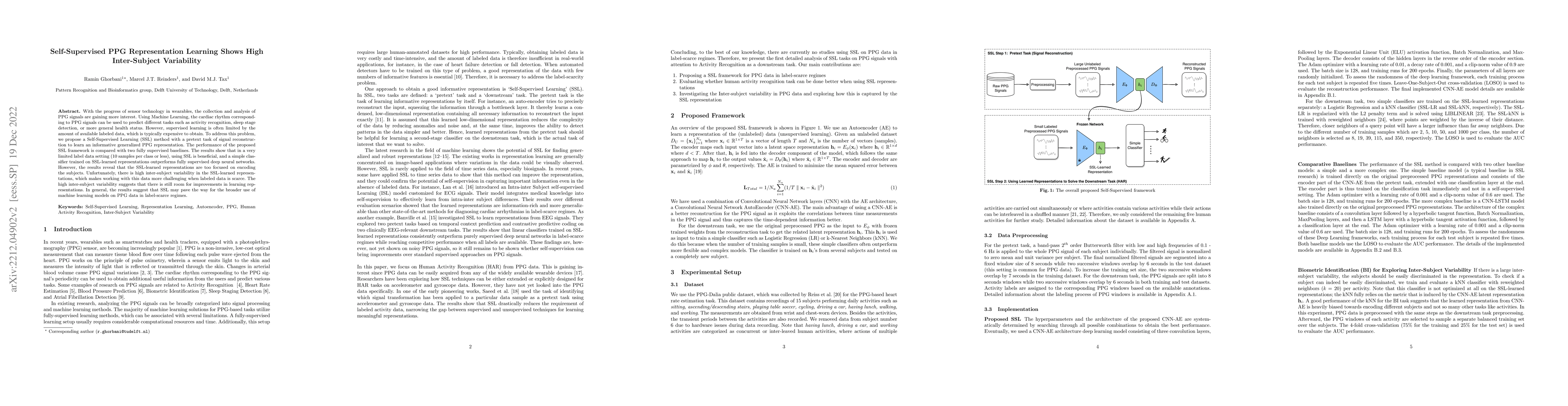 Thumbnail for Self-Supervised PPG Representation Learning Shows High Inter-Subject
  Variability