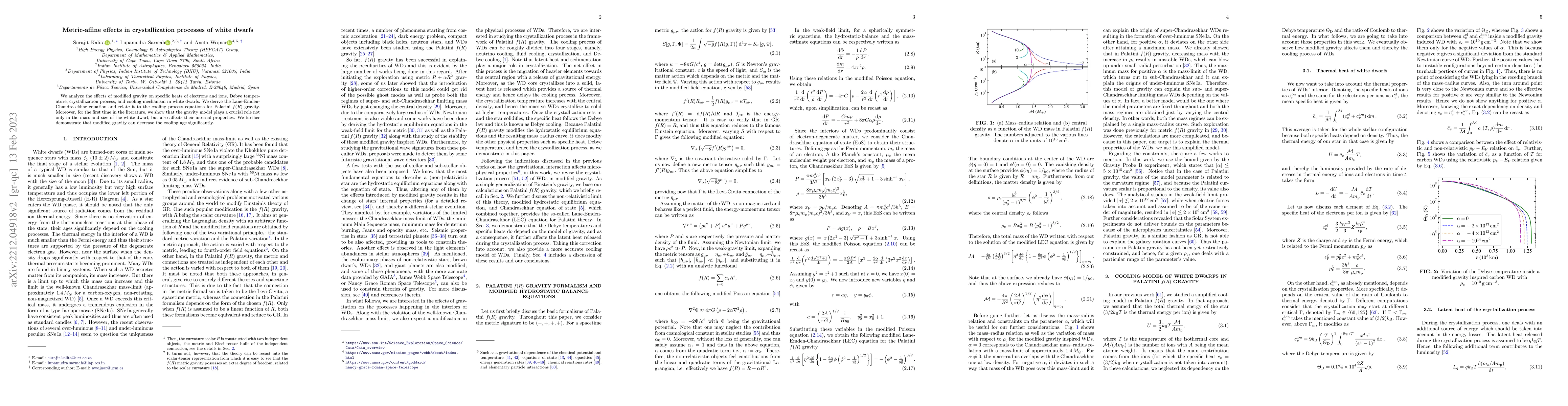 Thumbnail for Metric-affine effects in crystallization processes of white dwarfs