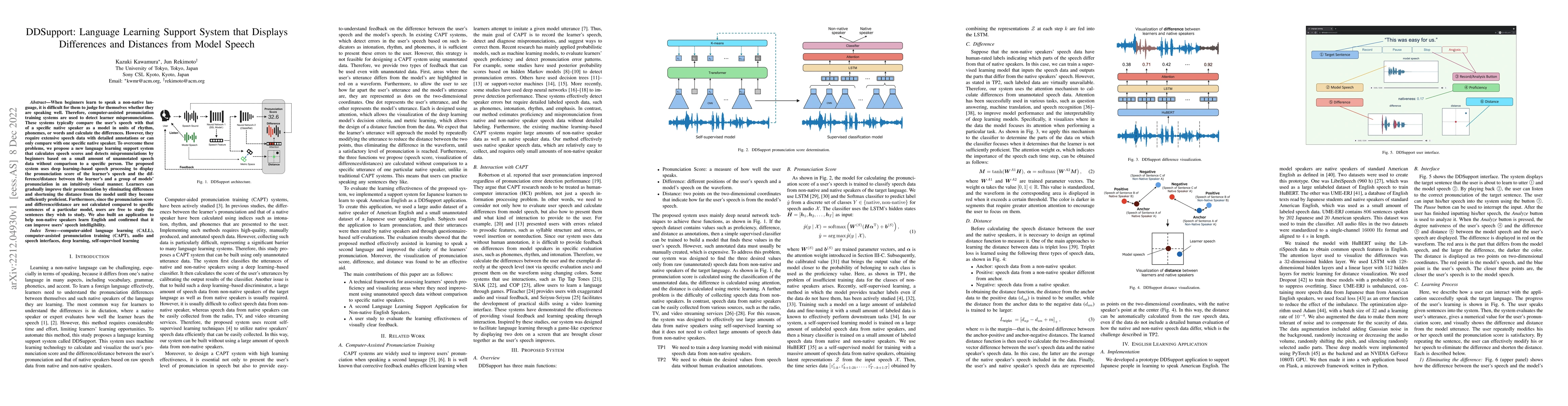 Thumbnail for DDSupport: Language Learning Support System that Displays Differences
  and Distances from Model Speech