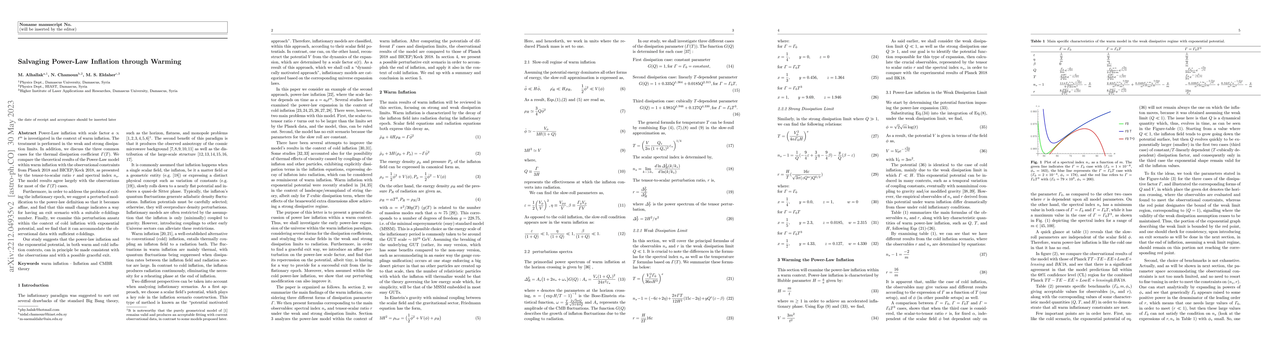 Thumbnail for Salvaging Power-Law Inflation through Warming