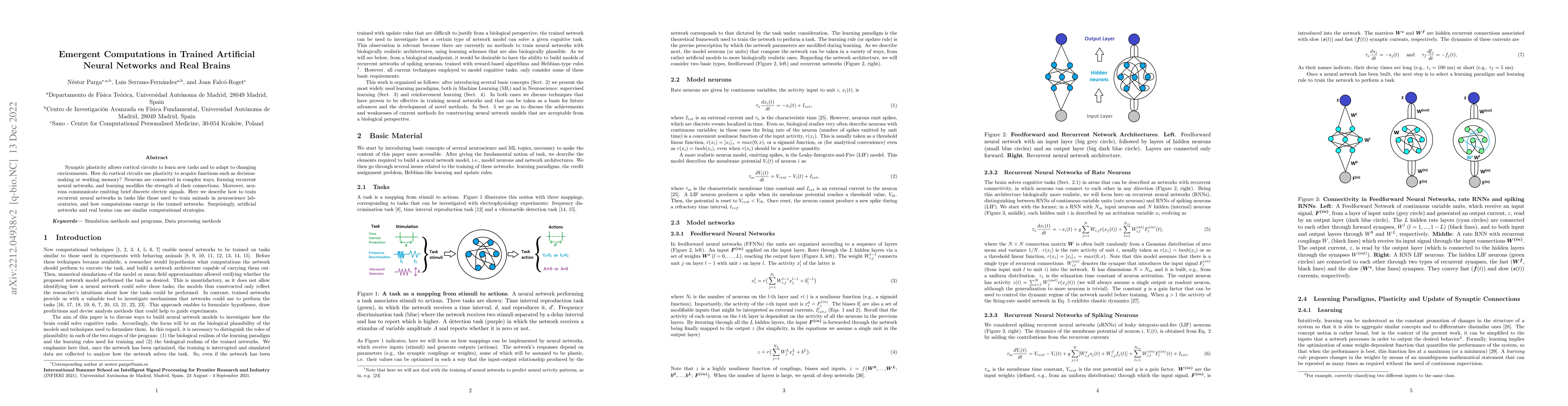Thumbnail for Emergent Computations in Trained Artificial Neural Networks and Real
  Brains
