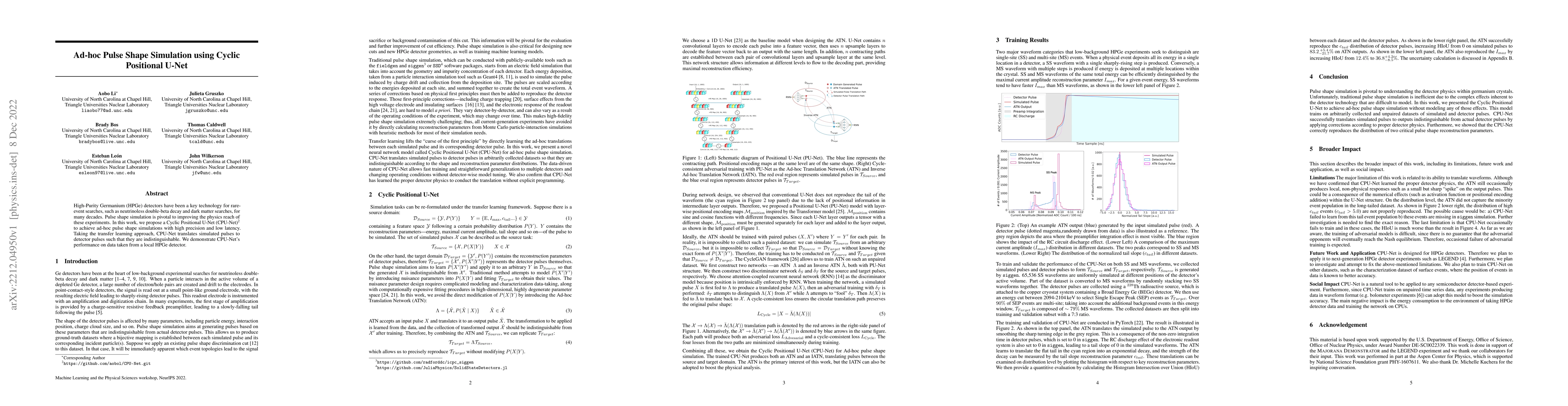Thumbnail for Ad-hoc Pulse Shape Simulation using Cyclic Positional U-Net