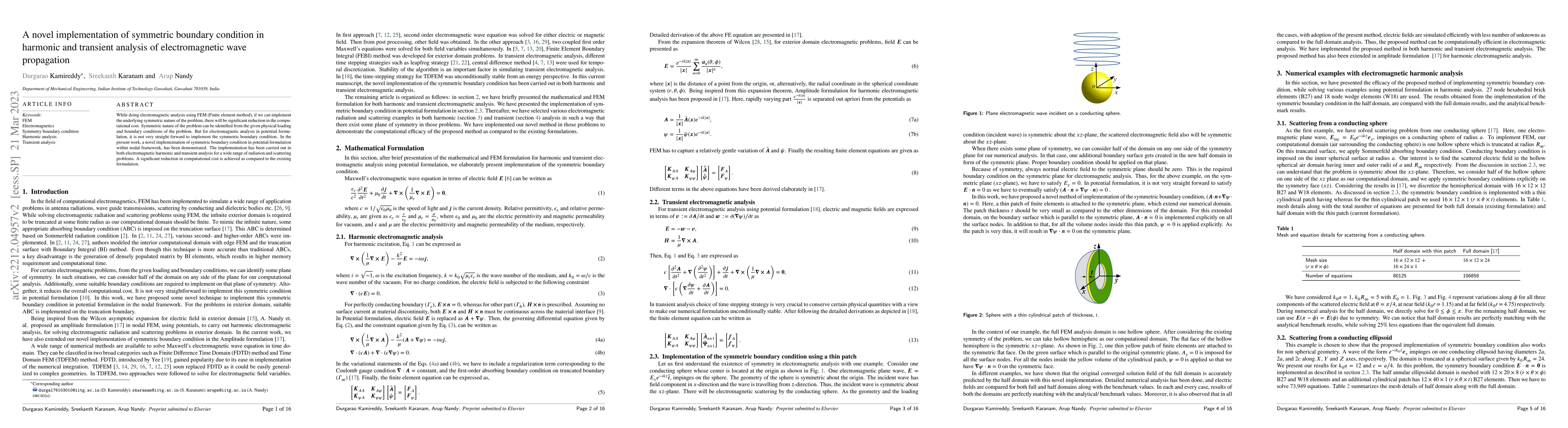 Thumbnail for A novel implementation of symmetric boundary condition in harmonic and
  transient analysis of electromagnetic wave propagation