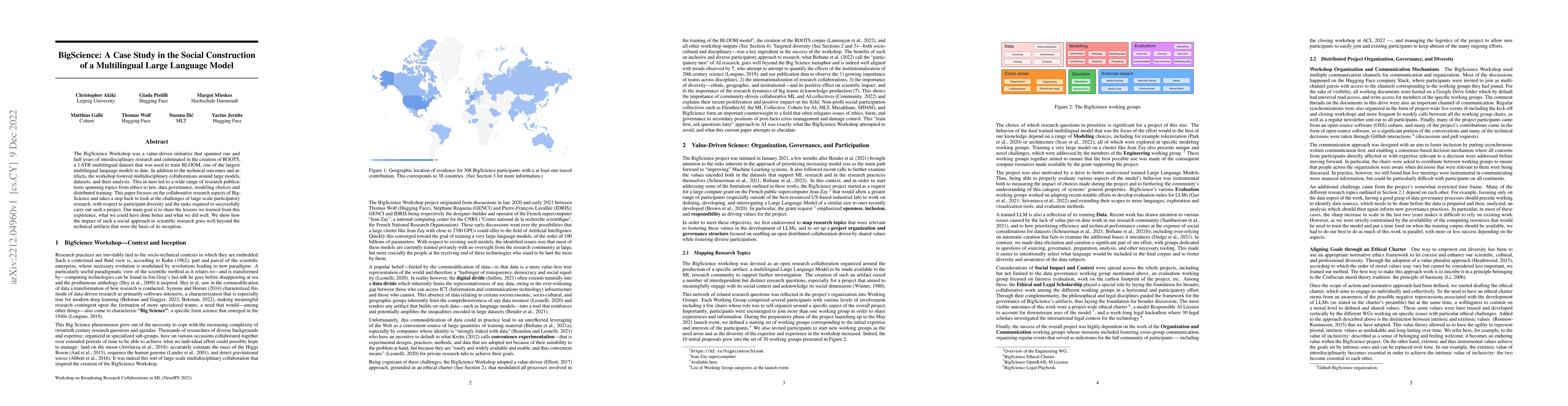 Thumbnail for BigScience: A Case Study in the Social Construction of a Multilingual
  Large Language Model