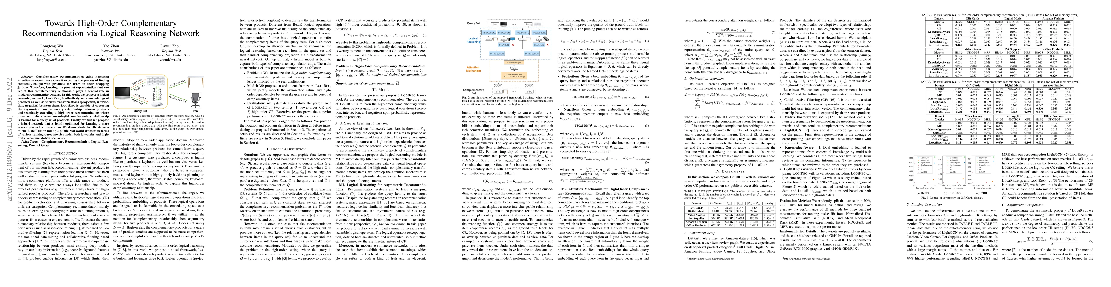 Thumbnail for Towards High-Order Complementary Recommendation via Logical Reasoning
  Network